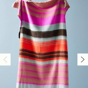 NWT Anthropologie Bright Striped Throw Blanket
